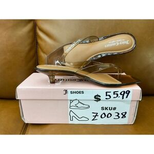 Juicy Couture Kitten Heel Sandals Womens 10 Brown Excellent Jelly Square Toe